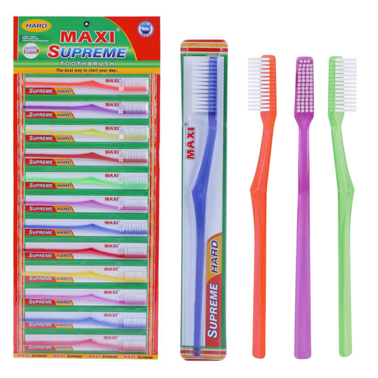 MAXI Supreme Hard Toothbrush (Pack of 12)