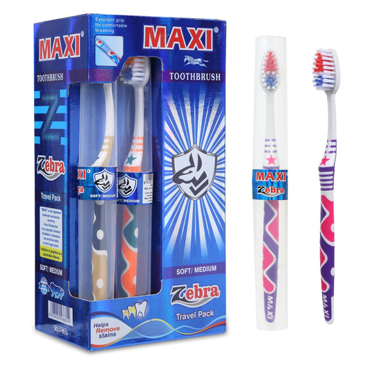 MAXI Zebra Toothbrush Travel Pack.